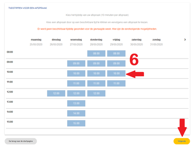 Prise de RDV en ligne écran 2 horaire NL