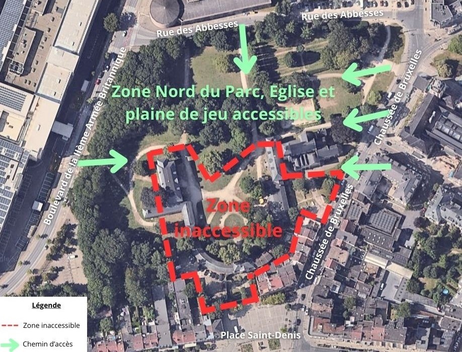 accès pour les piétons pendant les travaux